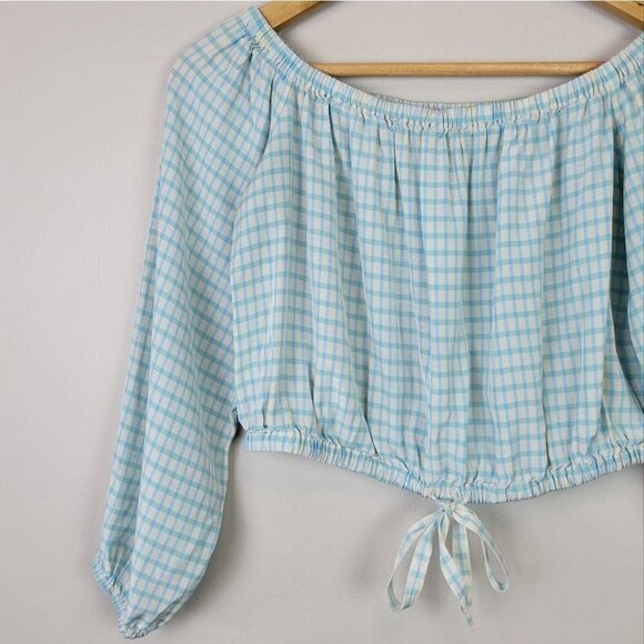Wilfred Aritzia Eleanora Blouse Crop Off Shoulder M - Picture 3 of 11
